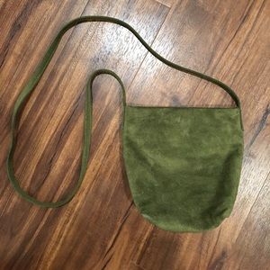 Baggu Army Green Suede Crossbody